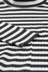 Striped Print Textured Knit Long Sleeve Tee